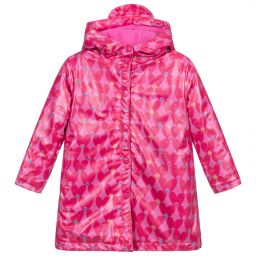 pink rain coat