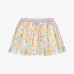 Agatha Ruiz de la Prada-تنورة تول وردية للبنات مزينة بقلوب | Childrensalon Outlet