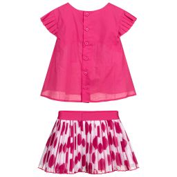 Agatha Ruiz de la Prada-Girls Pink Pleated Skirt Set | Childrensalon Outlet