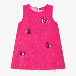 Agatha Ruiz de la Prada-Girls Pink Sequin Heart Dress | Childrensalon Outlet