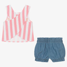 Agatha Ruiz de la Prada-Girls Pink Star Cotton Shorts Set | Childrensalon Outlet