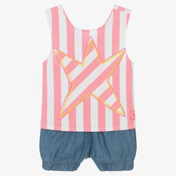 Agatha Ruiz de la Prada-Girls Pink Star Cotton Shorts Set | Childrensalon Outlet