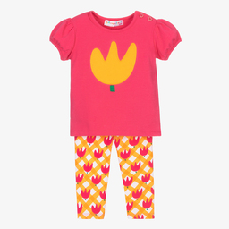 Agatha Ruiz de la Prada-Girls Pink Tulip Leggings Set | Childrensalon Outlet