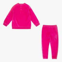 Agatha Ruiz de la Prada-Girls Pink Velour Tracksuit | Childrensalon Outlet