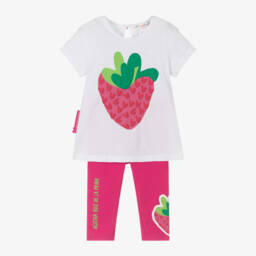Agatha Ruiz de la Prada-Girls Pink & White Jersey Ensemble | Childrensalon Outlet