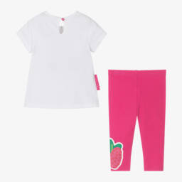 Agatha Ruiz de la Prada-Girls Pink & White Jersey Ensemble | Childrensalon Outlet