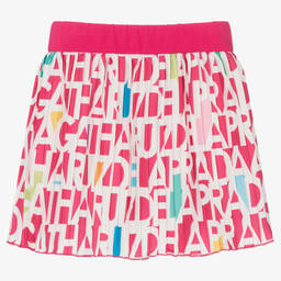 Agatha Ruiz de la Prada-Бело-розовая плиссированная юбка | Childrensalon Outlet