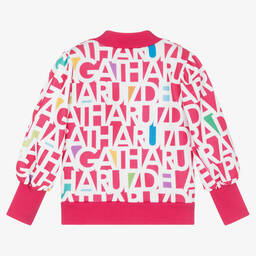 Agatha Ruiz de la Prada-Розово-белый свитшот для девочек | Childrensalon Outlet