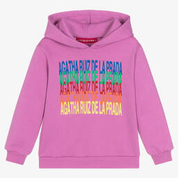 Agatha Ruiz de la Prada-توب هودي قطن جيرسي لون بنفسجي | Childrensalon Outlet