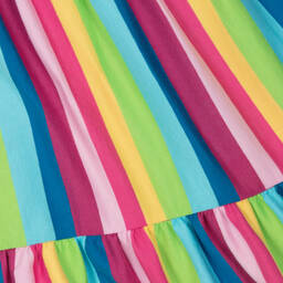 Agatha Ruiz de la Prada-Girls Rainbow Stripe Cotton Dress | Childrensalon Outlet