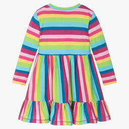 Agatha Ruiz de la Prada-Girls Rainbow Stripe Cotton Dress | Childrensalon Outlet