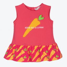 Agatha Ruiz de la Prada-Girls Red Cotton Carrot Dress | Childrensalon Outlet