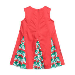 Agatha Ruiz de la Prada-Girls Red Cotton Dress With Panels | Childrensalon Outlet