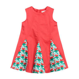 Agatha Ruiz de la Prada-Girls Red Cotton Dress With Panels | Childrensalon Outlet