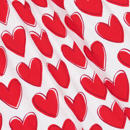 Agatha Ruiz de la Prada-Girls Red Cotton Heart Ruffle Dress | Childrensalon Outlet