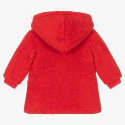 Agatha Ruiz de la Prada-Красное пальто из искусственного меха с капюшоном | Childrensalon Outlet