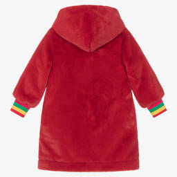 Agatha Ruiz de la Prada-Girls Red Plush Faux Fur Coat | Childrensalon Outlet