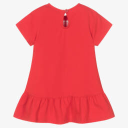 Agatha Ruiz de la Prada-Красное хлопковое платье с белым сердцем | Childrensalon Outlet