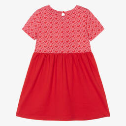 Agatha Ruiz de la Prada-Girls Red & White Cotton Heart Dress | Childrensalon Outlet