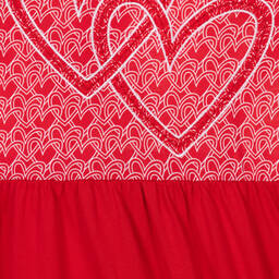 Agatha Ruiz de la Prada-Girls Red & White Cotton Heart Dress | Childrensalon Outlet
