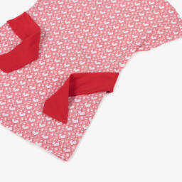 Agatha Ruiz de la Prada-Girls Red & White Cotton T-Shirt Dress with Logo Heart Print | Childrensalon Outlet