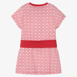 Agatha Ruiz de la Prada-Girls Red & White Cotton T-Shirt Dress with Logo Heart Print | Childrensalon Outlet