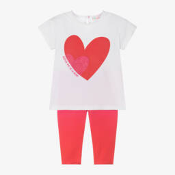 Agatha Ruiz de la Prada-Girls Red & White Heart Outfit | Childrensalon Outlet