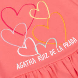 Agatha Ruiz de la Prada-Girls Rosy Cotton Heart Dress | Childrensalon Outlet
