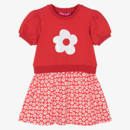 Agatha Ruiz de la Prada-Girls Rosy Floral Cotton Frock | Childrensalon Outlet