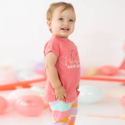 Agatha Ruiz de la Prada-Леггинсы с узором волны розового цвета для девочек | Childrensalon Outlet