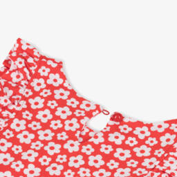 Agatha Ruiz de la Prada-Футболка из хлопка с цветочным узором для девочек в алом цвете | Childrensalon Outlet