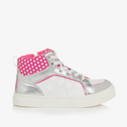 Agatha Ruiz de la Prada-Girls Silver & White Star Hightops | Childrensalon Outlet