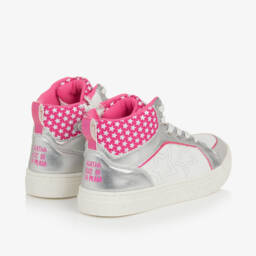 Agatha Ruiz de la Prada-Girls Silver & White Star Hightops | Childrensalon Outlet