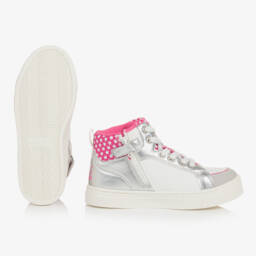 Agatha Ruiz de la Prada-Girls Silver & White Star Hightops | Childrensalon Outlet