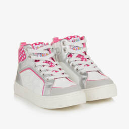 Agatha Ruiz de la Prada-Girls Silver & White Star Hightops | Childrensalon Outlet