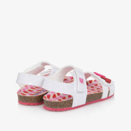 Agatha Ruiz de la Prada-Белые блестящие сандалии с сердечками для девочек | Childrensalon Outlet