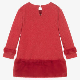 Agatha Ruiz de la Prada-Girls Sparkly Red Plush & Sequin Dress | Childrensalon Outlet