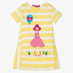 اجاثا رويز دي لا برادا-فستان قطن مقلم لون أصفر وأبيض | Childrensalon Outlet