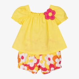 Agatha Ruiz de la Prada-Girls Sunny Linen & Cotton Ensemble | Childrensalon Outlet