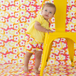 Agatha Ruiz de la Prada-Girls Sunny Linen & Cotton Ensemble | Childrensalon Outlet