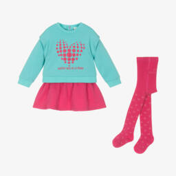 Agatha Ruiz de la Prada-Girls Turquoise & Fuchsia Skirt Ensemble | Childrensalon Outlet