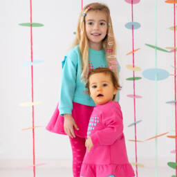 Agatha Ruiz de la Prada-Girls Turquoise & Fuchsia Skirt Ensemble | Childrensalon Outlet
