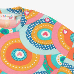 اجاثا رويز دي لا برادا-طقم فستان بنقشة قلوب وقوس قزح لون برتقالي | Childrensalon Outlet