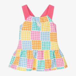 Agatha Ruiz de la Prada-Girls Vibrant Gingham Cotton Frock | Childrensalon Outlet