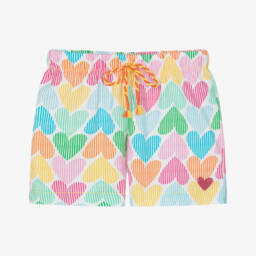 Agatha Ruiz de la Prada-Girls Vibrant Heart-Patterned Cotton Shorts | Childrensalon Outlet