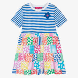 Agatha Ruiz de la Prada-Girls Vibrant Striped Cotton Dress | Childrensalon Outlet