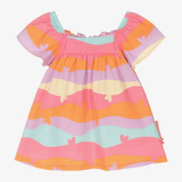 Agatha Ruiz de la Prada-Girls Vibrant Swirl Print Cotton Frock | Childrensalon Outlet