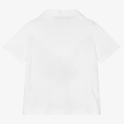 Agatha Ruiz de la Prada-Girls White Cotton Polo Shirt | Childrensalon Outlet