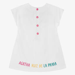 Agatha Ruiz de la Prada-Girls White Cotton & Tulle Heart Dress | Childrensalon Outlet