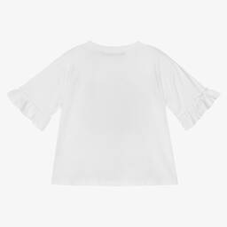 Agatha Ruiz de la Prada-Girls White Cotton Turtle T-Shirt | Childrensalon Outlet